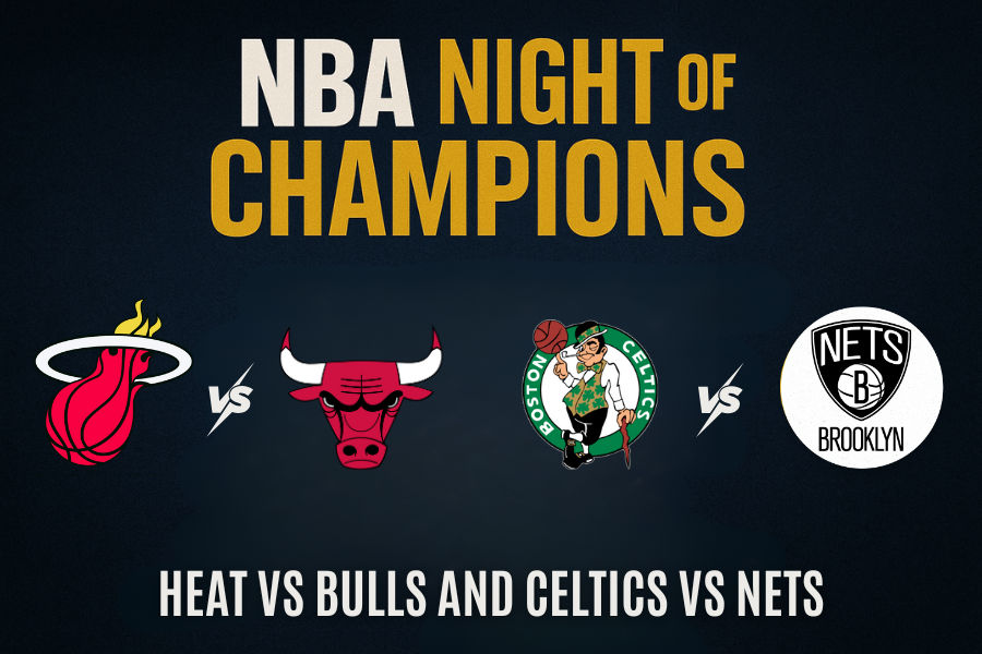 heat and bulls and celtics and nets nba team logos
